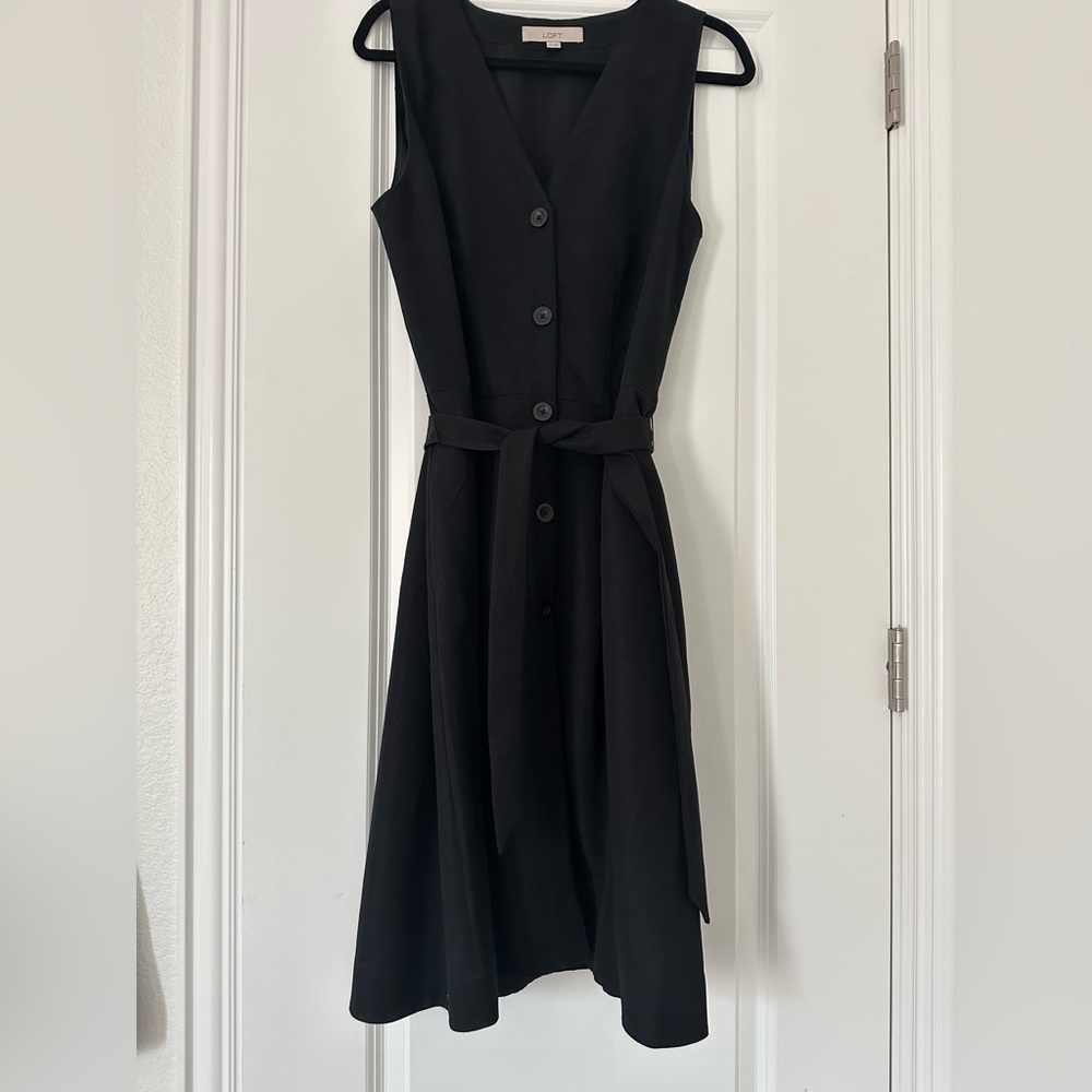 Black Button Down Loft Dress
